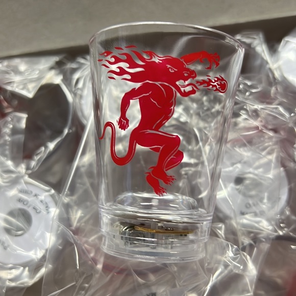 NIB 12 Fire Ball On Off Plastic Shot Glass - Picture 4 of 7